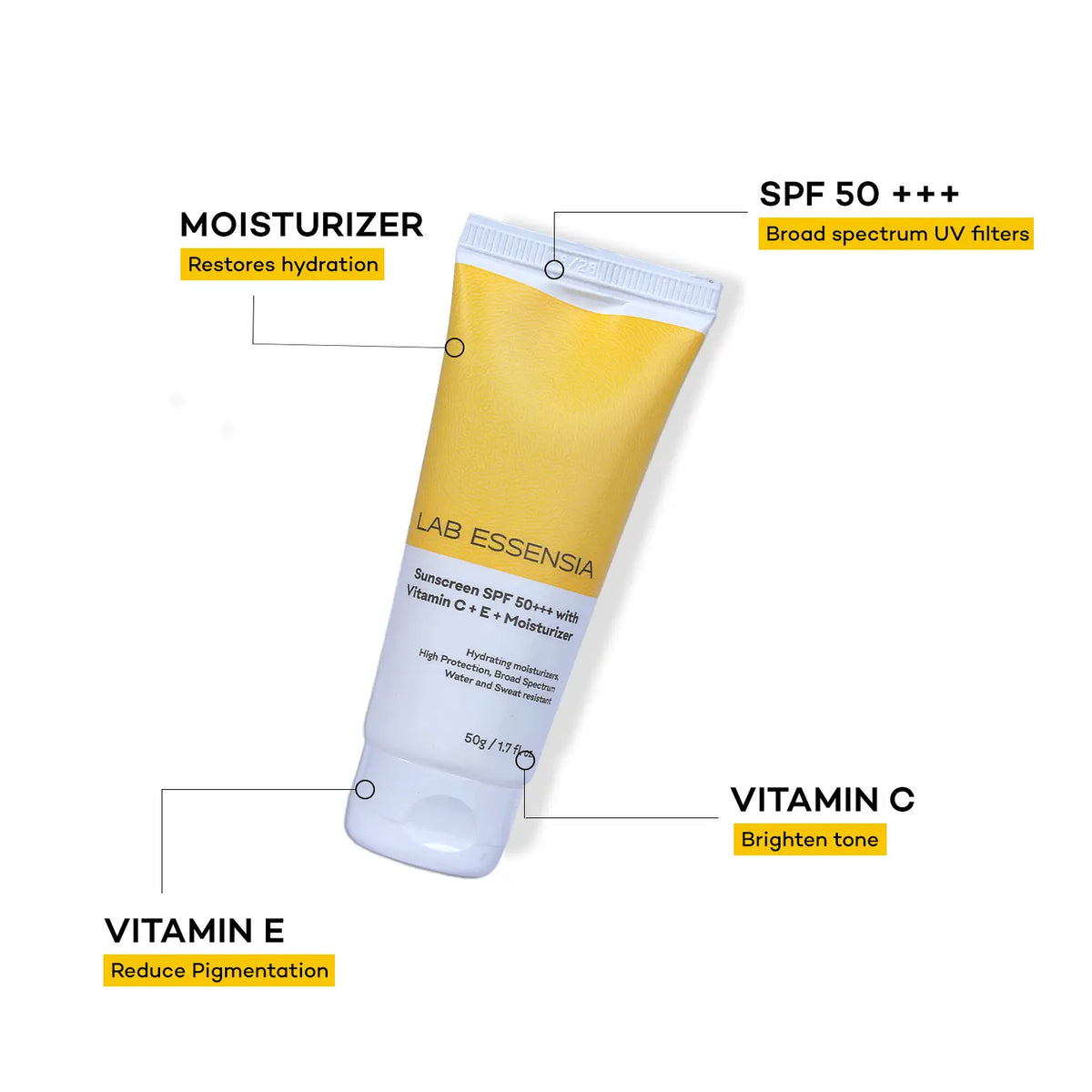 Sunscreen SPF 50+++ with vitamin C + E + Moisturizer - Image 3