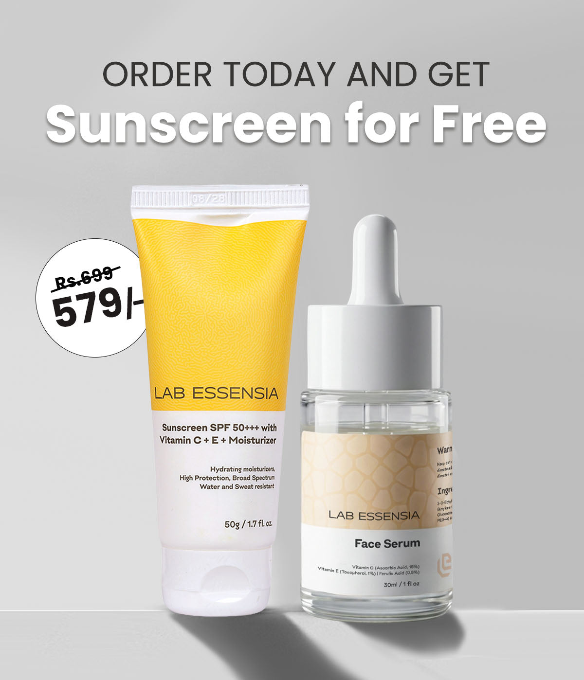 Vitamin C + E + Ferulic Acid Serum - Reduces Pigmentation & Dark Spots - Brightens Skin