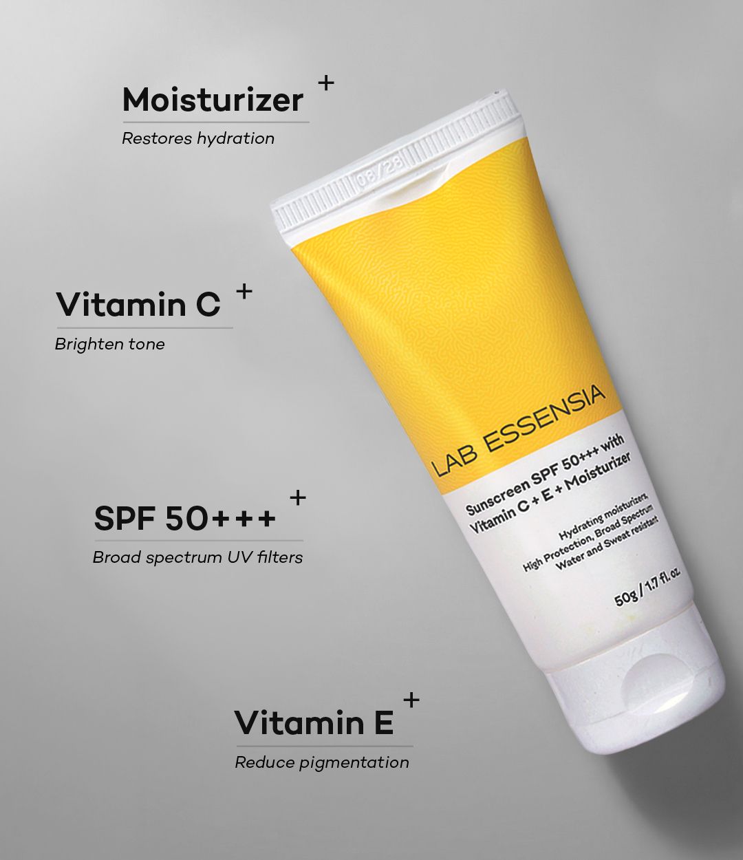 Sunscreen SPF 50+++ with vitamin C + E + Moisturizer - Image 2